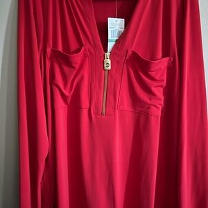 Michael Kors Scarlet Top with Gold Zipper